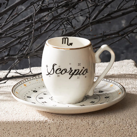 Karaca Signs of the Zodiac Signs of the Zodiac Scorpio Porcelain Espresso Turkish Coffee Cup, 90ml, Multi