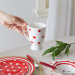 Karaca Polka Dot Porcelain Mug, 360ml, White Multi