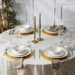 Karaca Streamline Middle 12-Piece New Generation Bone China Dinner Set for 4 People, White Gold