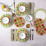 Karaca Dolce 24 Piece Porcelain Dinner Set for 6 People, White Multi