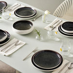 Karaca Streamline 59-Piece Galactic Reactive Glaze Dinner Set for 12 People, White