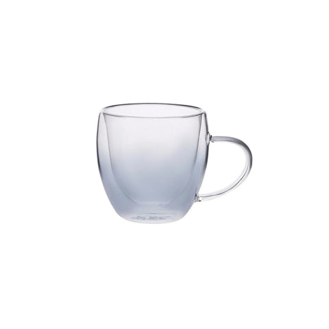 Karaca Pia Double Wall Glass Mug, 250ml, Black Transparent