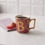 Karaca Flower Porcelain Letter B Mug, 350ml, Multi