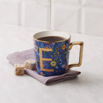 Karaca Flower Porcelain Letter E Mug, 350ml, Multi