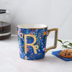 Karaca Flower Porcelain Letter R Mug, 350ml, Multi