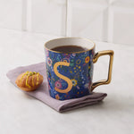 Karaca Flower Porcelain Letter S Mug, 350ml, Multi