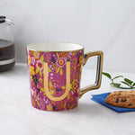 Karaca Flower Porcelain Letter U Mug, 350ml, Multi