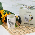 Karaca Animal Parrot Stoneware Mug, 420ml, Multi