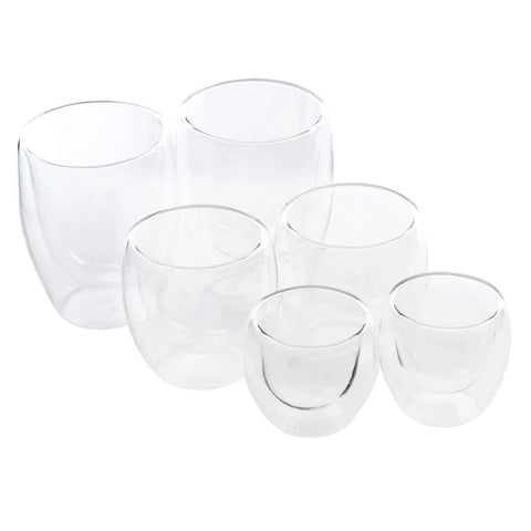 Karaca Double Wall Borosilicate Glass Cup Set for 6 People, Transparent