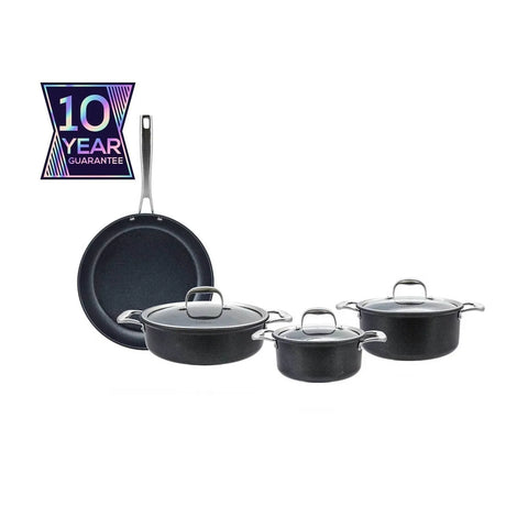 Karaca BioDiamond Pro 7-Piece Non-Stick Induction Cookware Set, Black