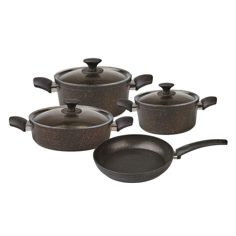 Karaca Blackgold Biogranite 7-Piece Non-Stick Induction Cookware Set, Black Gold