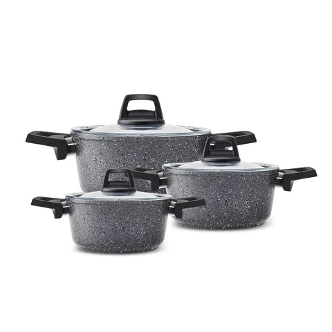 Karaca Atlas Biogranite 6-Piece Cookware Set, Medium, Black