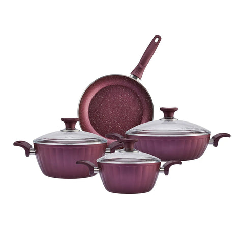 Karaca Dream Biogranite 7-Piece Non-Stick Cookware Set, Purple