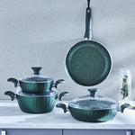 Karaca Dream Biogranite 7-Piece Non-Stick Cookware Set, Green