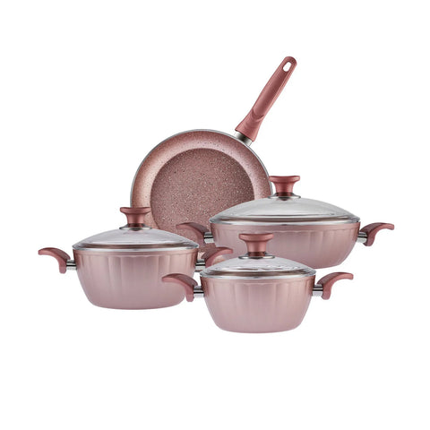 Karaca Dream Biogranite 7-Piece Non-Stick Cookware Set, Rose