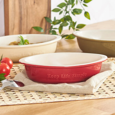 Karaca Elis Ceramic Oven Dish, 19cm, Red