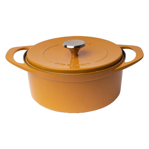 Pot Art Cast Iron Induction Stockpot with Lid, 24cm, Yellow