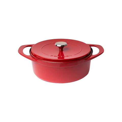 Pot Art Cast Iron Induction Stockpot with Lid, 28cm, Red