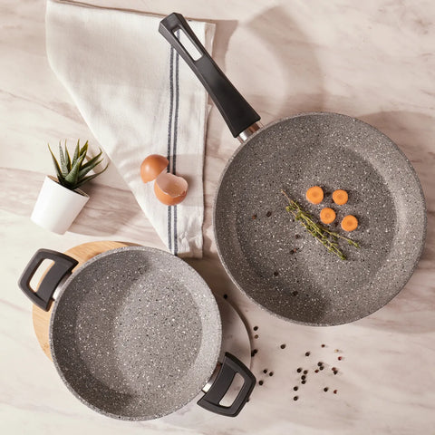 Karaca Gris Biogranite 2-Piece Non-Stick Pan Set, Grey