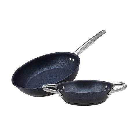 Karaca BioDiamond Steel Plus 2-Piece Non-Stick Induction Pan Set, Black Silver