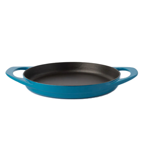 Pot Art Cast Iron Induction Shallow Stock Pot, 22cm, Blue