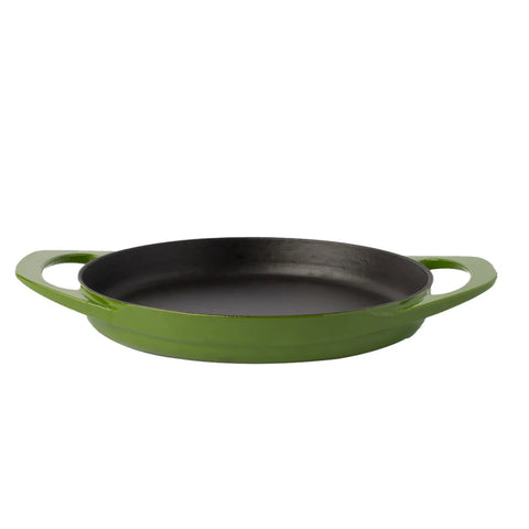 Pot Art Cast Iron Induction Shallow Stock Pot, 22cm, Green