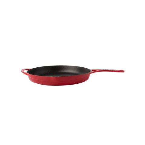 Pot Art Cast Iron Induction Frying Pan, 28cm, Red