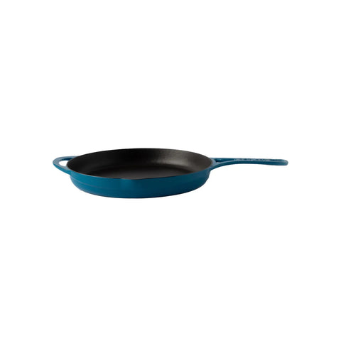 Pot Art Cast Iron Induction Frying Pan, 28cm, Blue