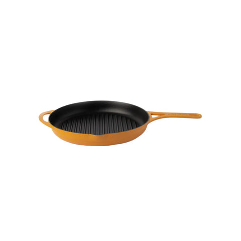 Pot Art Cast Iron Induction Griddle Pan, 28cm, Yellow