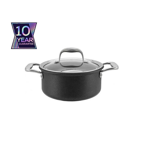 Karaca BioDiamond Pro Non-Stick Induction Stockpot with Lid, 20cm, Black