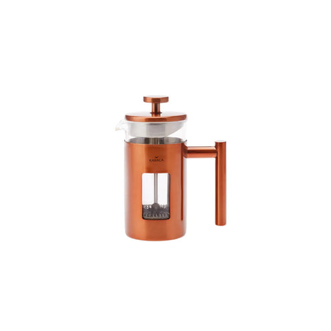 Karaca Borosilicate Glass Copper French Press, 350ml, Copper Silver