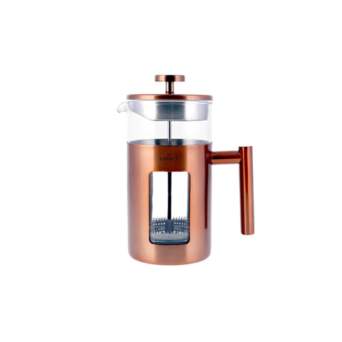 Karaca Borosilicate Glass Copper French Press, 1000ml, Copper Silver