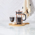 Karaca Borosilicate Glass Brushed Copper French Press, 1000ml, Copper Black