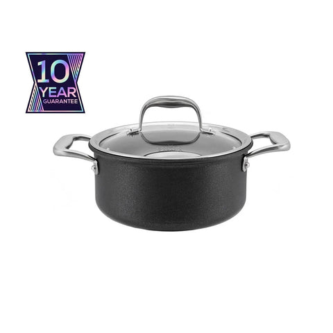 Karaca BioDiamond Pro Non-Stick Induction Stockpot with Lid, 24cm, Black