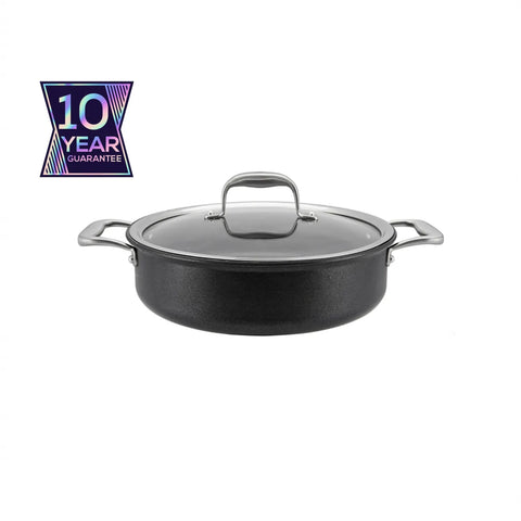 Karaca BioDiamond Pro Induction Shallow Casserole with Lid, 26cm, Black