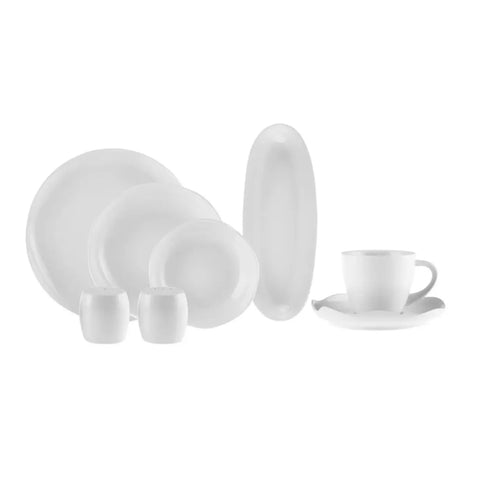 Karaca Novem 32-Piece Porcelain Serveware Set for 6 People, White