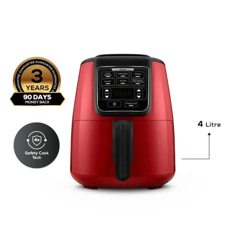 Karaca Air Cook XL 2 in 1 Air Fryer with Stew Function, 4L, 1550W, Ruby