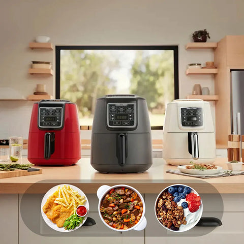 Karaca Air Cook XL 2 in 1 Air Fryer, 4L, 1550W, Space Grey