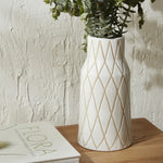 Karaca Home Mosaic Ceramic Vase, 16cmx16cmx32cm, White Multi