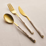 Karaca Arete 18-Piece Stainless Steel Cutlery Set for 6 People, Gold Multi