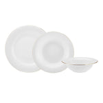 Karaca Ayla 16-Piece Porcelain Dinner Set for 4 People, White Gold