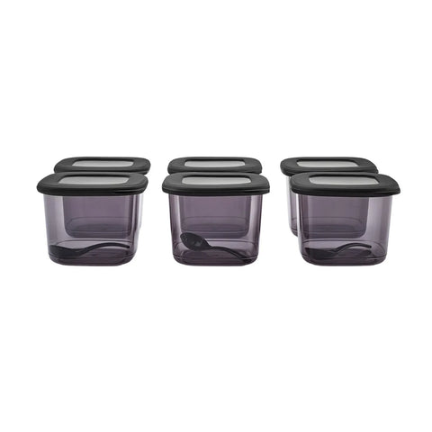 Karaca Forbs 6 Piece Storage Container, 550ml, Grey