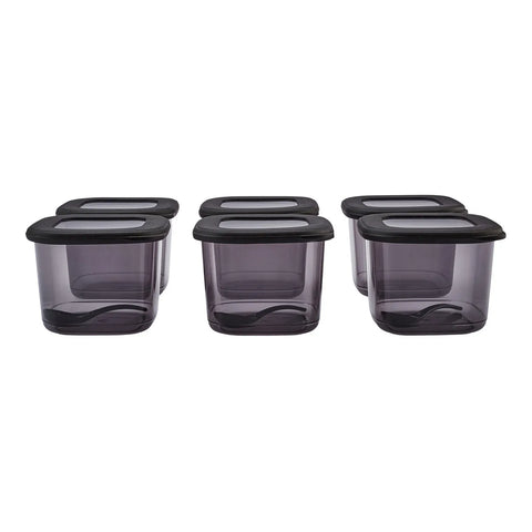 Karaca Forbs 6 Piece Storage Container, 550ml, Grey