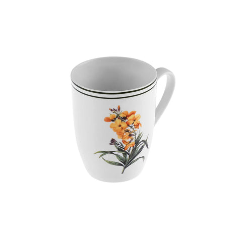 Karaca Little Garden Porcelain Mug, 250ml, Yellow Multi