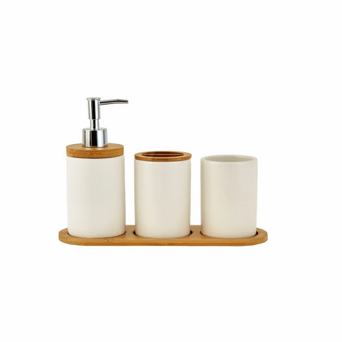 Karaca Home Nature Bathroom Accessories Set, 3 Piece, White