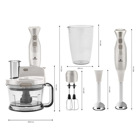 Karaca Pro-Multimax Food Processor, 2000W, Iconic Beige