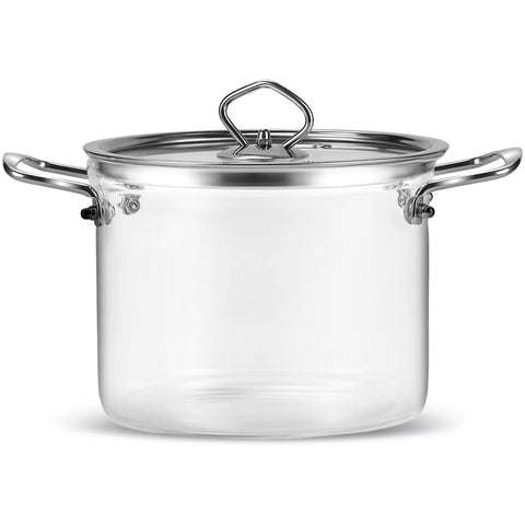 Karaca Amore Glass Stockpot with Lid, 20cm, Transparent