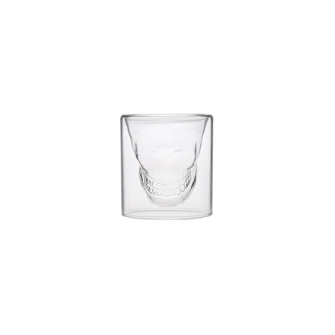 Karaca Pia Skull Double Wall Glass Whiskey Glass, 150ml, Transparent