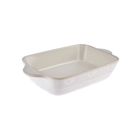 Karaca Elina Porcelain Rectangle Oven Dish, 29cm, White