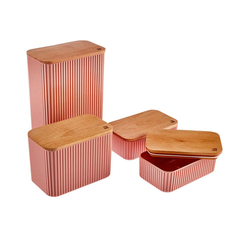 Karaca Massimo 4 Piece Storage Container Set, 19cmx15cmx21.5cm, Powder